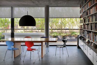Roller Blind Systems, SG 4930, Multiscreen 1-10%, Room shot "Bateman's Row Penthouse Apartment", London, United Kingdom